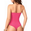 image:imageMANGOPOP Womens Strapless Thong Bodysuit Double Lined Tube Top  Off The Shoulder Thong Going Out Tops Summer Outfits Y2k Tank TopsTrendy Sexy Basic Casual 2 Snap CrotchesSoftHot Pink