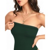 image:imageMANGOPOP Womens Strapless Thong Bodysuit Double Lined Tube Top  Off The Shoulder Thong Going Out Tops Summer Outfits Y2k Tank TopsTrendy Sexy Basic Casual 2 Snap CrotchesSoftDeep Green