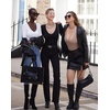 image:imageMANGOPOP Womens Long Sleeve Bodysuit Sexy V Neck Body Suits Fitted Fall Going Out TopsWhiteMedium