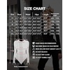 image:imageMANGOPOP Womens Long Sleeve Bodysuit Sexy V Neck Body Suits Fitted Fall Going Out TopsWhiteMedium