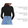 image:imageMANGOPOP Womens Mock Turtle Neck Long Sleeve Underwear T Shirt Tops TeeA01black