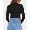 image:imageMANGOPOP Womens Mock Turtle Neck Long Sleeve Underwear T Shirt Tops TeeA01black
