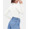 image:imageMANGOPOP Womens Mock Turtle Neck Long Sleeve Underwear T Shirt Tops TeeA02white