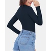 image:imageMANGOPOP Womens Mock Turtle Neck Long Sleeve Underwear T Shirt Tops TeeDeep Blue
