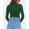 image:imageMANGOPOP Womens Mock Turtle Neck Long Sleeve Underwear T Shirt Tops TeeDeep Green