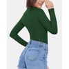 image:imageMANGOPOP Womens Mock Turtle Neck Long Sleeve Underwear T Shirt Tops TeeDeep Green