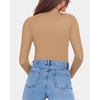 image:imageMANGOPOP Womens Mock Turtle Neck Long Sleeve Underwear T Shirt Tops TeeMocha
