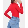 image:imageMANGOPOP Womens Mock Turtle Neck Long Sleeve Underwear T Shirt Tops TeeRed