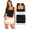 image:imageMANGOPOP Double Lined Tank Top for Women Sleeveless Square Neck ShirtsA01black
