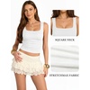 image:imageMANGOPOP Double Lined Tank Top for Women Sleeveless Square Neck ShirtsA02white
