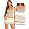 image:imageMANGOPOP Double Lined Tank Top for Women Sleeveless Square Neck ShirtsMica