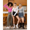image:imageMANGOPOP Womens Square Neck T Shirts Long Sleeve Short Sleeve Tops Fitted TeesC13 Long Sleeve Blush