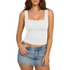 image:imageMANGOPOP Double Lined Tank Top for Women Sleeveless Square Neck ShirtsA02white