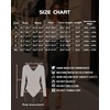 image:imageMANGOPOP Womens Sexy Lace Long Sleeve V Neck Bodysuit Fall TopsWhite