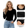 image:imageMANGOPOP Round Neck Bodysuits for Women Long Sleeve Short Sleeve Tops02 Long Sleeve Black