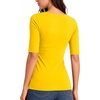 image:imageMANGOPOP Womens Half Sleeve Square Neck Top Mid Elbow 34 Sleeve T Shirts Going Out Casual Trendy 2026Yellow