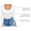 image:imageMANGOPOP Womens Scoop Neck Tops Long Sleeve Slim Fit T Shirt Basic Tee02 White