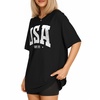 image:imageMANGOPOP Womens Oversized T Shirts Short Sleeve Crewneck Loose Fit Tops Summer Basic Gym Workout ClothesShort Sleeve Graphic Black Usa