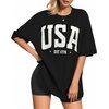 image:imageMANGOPOP Womens Oversized T Shirts Short Sleeve Crewneck Loose Fit Tops Summer Basic Gym Workout ClothesShort Sleeve Graphic Black Usa