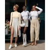 image:imageMANGOPOP Womens Mock Turtle Neck Long Sleeve Tops Bodysuit JumpsuitA01 Long Sleeve White