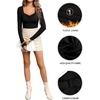 image:imageMANGOPOP Womens Sweetheart V Neck Short Long Sleeve Bodysuit Going Out TopC1 Fleece Lined Black