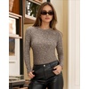 image:imageMANGOPOP Long Sleeve Shirts for Women Thermal Ribbed Crew Neck Lightweight Sweater Fitted Fall Winter Womens Tops 2025 TrendyCoffee