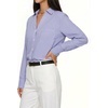 image:imageMANGOPOP Striped Button Down Shirt Women Business Casual V Neck Work BlouseBlue and White Stripes