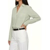 image:imageMANGOPOP Striped Button Down Shirt Women Business Casual V Neck Work BlouseGreen and White Stripes