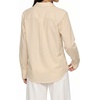 image:imageMANGOPOP Striped Button Down Shirt Women Business Casual V Neck Work BlouseKhaki and White Stripes