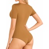 image:imageMANGOPOP Womens Long Sleeve Short Sleeve Sexy V Neck Bodysuits06short Sleeve Khaki