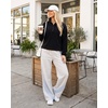 image:imageMANGOPOP Womens Quarter Zip Sweatshirt Oversized Fleece PulloverBlack