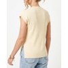 image:imageMANGOPOP Womens Cap Sleeve Sweater Vest Ribbed Knit TopApricot