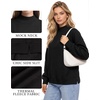 image:imageMANGOPOP Womens Mock Neck Oversized Sweatshirt Side PocketsBlack