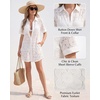 image:imageMANGOPOP Womens Swimsuit Coverup Eyelet Button Down Bathing Suit Cover UpCreamy White