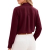 image:imageMANGOPOP Womens Bow Tie Neck Long Sleeve Bodysuit Button Down Blouse ShirtBurgundy