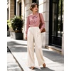 image:imageMANGOPOP Womens Bow Tie Neck Long Sleeve Bodysuit Button Down Blouse ShirtLight Marsala