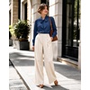 image:imageMANGOPOP Womens Bow Tie Neck Long Sleeve Bodysuit Button Down Blouse ShirtNavy Blue