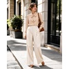 image:imageMANGOPOP Womens Bow Tie Neck Long Sleeve Bodysuit Button Down Blouse ShirtSemolina