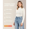 image:imageMANGOPOP Womens Mock Turtleneck Long Sleeve Shirt Undershirt Basic Tops02 White