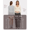 image:imageMANGOPOP Long Sleeve Shirts for Women Fall V Neck T Shirt Slim Fitted TeesA Creamy White