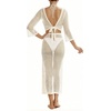 image:imageMANGOPOP Womens 2 Piece Swimsuit Coverup Crochet Bathing Suit Cover Up SetAcream White