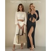 image:imageMANGOPOP Womens 2 Piece Swimsuit Coverup Crochet Bathing Suit Cover Up SetBlack