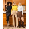 image:imageMANGOPOP Womens Mock Turtle Neck Slim Fit Long Sleeve Shirts Fall Fashion Tight Tops Basic Tee Winter Undershirt23 Yellow