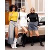 image:imageMANGOPOP Womens Mock Turtle Neck Slim Fit Long Sleeve Shirts Fall Fashion Tight Tops Basic Tee Winter Undershirt23 Yellow