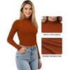 image:imageMANGOPOP Womens Mock Turtle Neck Slim Fit Long Sleeve Shirts Fall Fashion Tight Tops Basic Tee Winter UndershirtOrange With Sparkly