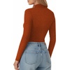 image:imageMANGOPOP Womens Mock Turtle Neck Slim Fit Long Sleeve Shirts Fall Fashion Tight Tops Basic Tee Winter UndershirtOrange With Sparkly