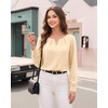 image:imageMANGOPOP Womens Long Sleeve Bodysuit Dressy Casual Business TopsApricot