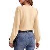 image:imageMANGOPOP Womens Long Sleeve Bodysuit Dressy Casual Business TopsApricot