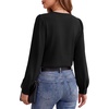 image:imageMANGOPOP Womens Long Sleeve Bodysuit Dressy Casual Business TopsBlack