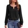 image:imageMANGOPOP Womens Long Sleeve Bodysuit Dressy Casual Business TopsBlack